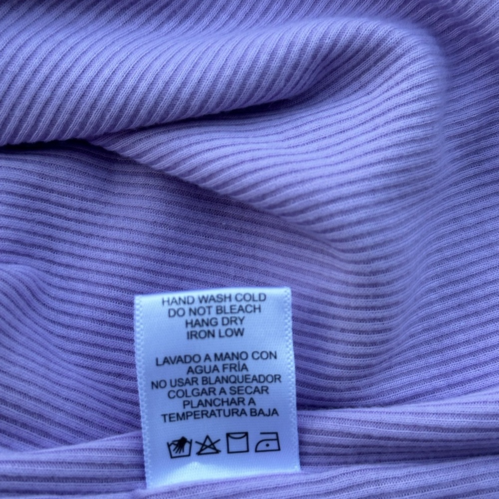NWT Lilac Purple Cotten Ribbed Mini Dress Sleeveless (L) Love Tree - Picture 8 of 8